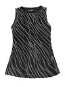 Allegra K レディース グリッタートップ ストライプトリム シースルー パーティー ノースリーブ トップス ブラックシルバー S