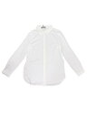 Allegra K レディース ボタンダウンチュニックシャツ サイドスリット イレギュラー ロングスリーブブラウス ホワイト M