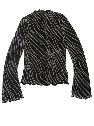 Allegra K レディース メッシュ シアートップ レタストリム ストレッチ 長袖 シャイニーカープ ダンス パーティーシャツ シルバー M Allegra K レディース メッシュ シアートップ レタストリム ストレッチ 長袖 シャイニーカープ ダンス パーティーシャツ シルバー M