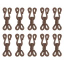 uxcell フックとアイ 14個 - 衣類 スカート 裁縫DIYクラフト用 ポリエステル製カバー付きフックとアイ クロージャー(茶色 27mm 長さ)