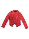 Allegra K コート クロップジャケット ヴィンテージ カジュアル レディース レッド M