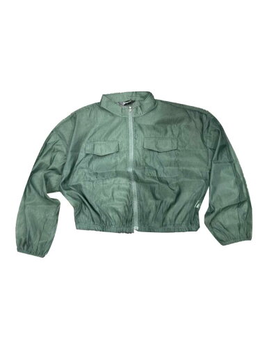 Allegra K ジャケット シアー ボンバージャケット スポーツ クール ジップアップ 長袖 シースルー レディース グリーン S Allegra K ジャケット シアー ボンバージャケット スポーツ クール ジップアップ 長袖 シースルー レディース グリーン S