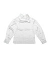Allegra K レディース サテン ブラウス モックネック プリーツ パフスリーブ トップス ホワイト XL(4)