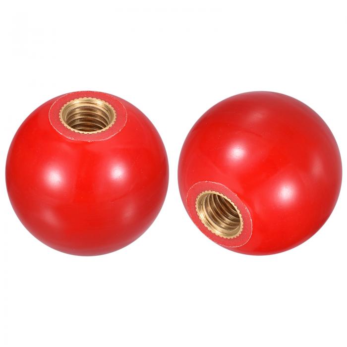 uxcell 5個 ねじ付きボールノブ M8 メスねじ 熱硬化性ボールノブ 直径25mm 丸型操作ボールハンドル 銅..