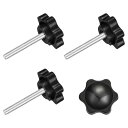 uxcell クランプ スクリュー ノブ 4個 M4 x 30mm 六角形 スター ノブ プラスチック グリッ プ 手締め スクリュー ハンドル 傘ベース 機械家具用 直径25mm