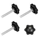 uxcell クランプ スクリュー ノブ 4個 M6 x 40mm 六角形 スター ノブ プラスチック グリッ プ 手締め スクリュー ハンドル 傘ベース 機械...