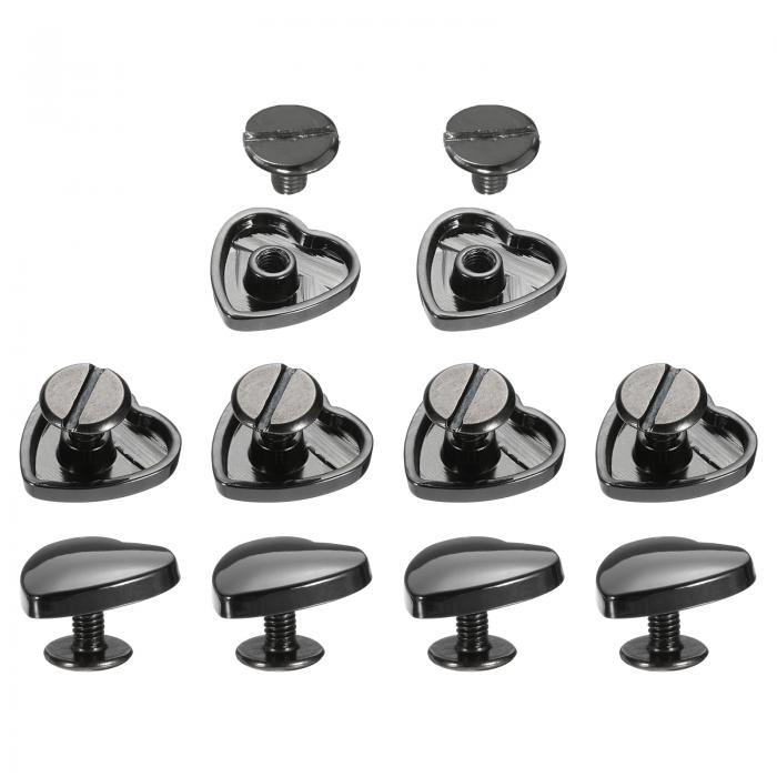 uxcell ハートリベット メタル ハート形装飾 スタッドリベットツールセット ベルト 服 靴 財布 ハンドバッグ 荷物 レザークラフト DIY装飾 アクセサ...