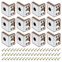 uxcell 12個 90度プラスチックコーナーブレース 43x50x33 mm 棚直角ブ ラケット キャビネット食器棚用ネジ付き レッド茶色