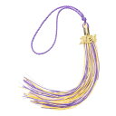 uxcell 2024年卒業タッセル トリプルカラー卒業キャップタッセル 2024年 金 装飾付き DIY用 卒業式 卒業帽子 装飾 パープル イエロー ホワイ...