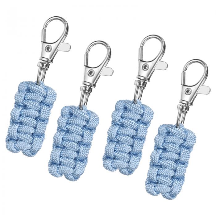 uxcell 4個入りのパラコードジッパープル バックパック テント トロリーケース 旅行用ケース キー ジャケット スカイブルー