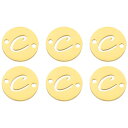 uxcell ステンレススチールレターリンク装飾6個 アルファベットペンダントコネクタ DIYイヤリングブレスレットネックレス宝石ギフト作成用 金色レターC