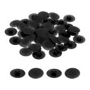 uxcell 100個のねじキャップカバー 17mmの防水プラスチック製ねじ飾りキャップ プラスカムロックナット用自己攻釘ねじ 黒