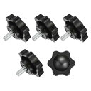 uxcell スターノブ5個 M6x12mmプラスチック六角形クランプハンドルスクリューノブ 機械傘ベース交換用手締めスタースクリューノブ