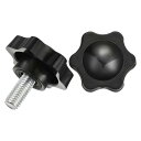 uxcell スターノブ2個 M8x16mmプラスチック六角形クランプハンドルスクリューノブ 機械傘ベース交換用手締めスタースクリューノブ