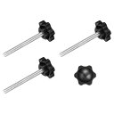 uxcell クランプねじノブ 4個 M5 x 50mm 六角形スターノブ プラスチックグリッ プ 手締めねじハンドル 傘ベース 機械家具用 直径32mm