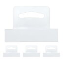 uxcell 200個入りクリア スロット穴付きハングタグ 2.55 x 1.7 自己粘着ハンギングタブプラスチックディスプレイタグ 販売アイテムストア小売ディスプレイ