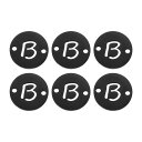 uxcell ステンレススチールレターリンク装飾6個 アルファベットペンダントコネクタ DIYイヤリングブレスレットネックレス宝石ギフト作成用 黒レターB