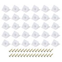 uxcell 100個 90度プラスチックコーナーブレース 14x15x10mm 棚直角ブ ラケット キャビネット 食器棚用ネジ付き ホワイト