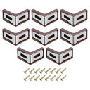 uxcell 8個 90度プラスチックコーナーブレース 28x17.5x28mm 棚直角ブ ラケット ネジ付き キャビネット 食器棚用 レッド茶色
