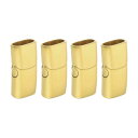 uxcell 4個 12mmx6mm フラットレザー留め具 宝石ブレスレット留め具フラットクロージャーエンドキャップ 宝石ブレスレットクラフト作り用品DIY 金色
