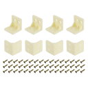 uxcell 8個 90度プラスチックコーナーブレース 27x28x27mm ナイロン棚直角ブ ラケット ネジ付き キャビネット 食器棚用 (ベージュイエロー)