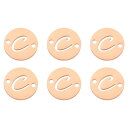 uxcell ステンレススチールレターリンク装飾6個 アルファベットペンダントコネクタ DIYイヤリングブレスレットネックレス宝石ギフト作成用 ローズ金色レター...