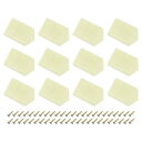 uxcell 12個 90度プラスチックコーナーブレース 20x42x20mm 棚直角ブ ラケット ネジ付き キャビネット 食器棚用 ベージュ