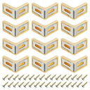 uxcell 24個 90度プラスチックコーナーブレース 28x17.5x28mm 棚直角ブ ラケット ネジ付き キャビネット 食器棚用 イエロー