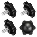 uxcell クランプ スクリュー ノブ 4個 M6 x 12mm 六角形 スター ノブ プラスチック グリッ プ 手締め スクリュー ハンドル 傘ベース 機械...