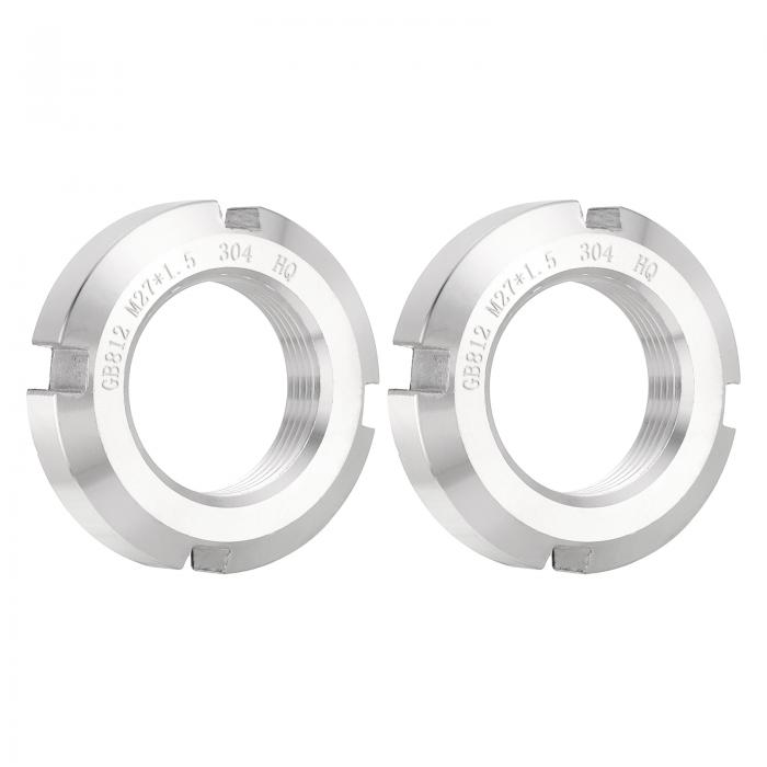 uxcell M27 x 1.5mm - 2個入り 4つのスロット付き丸ナット - 304ステンレス鋼製丸ロックナット 様々な..