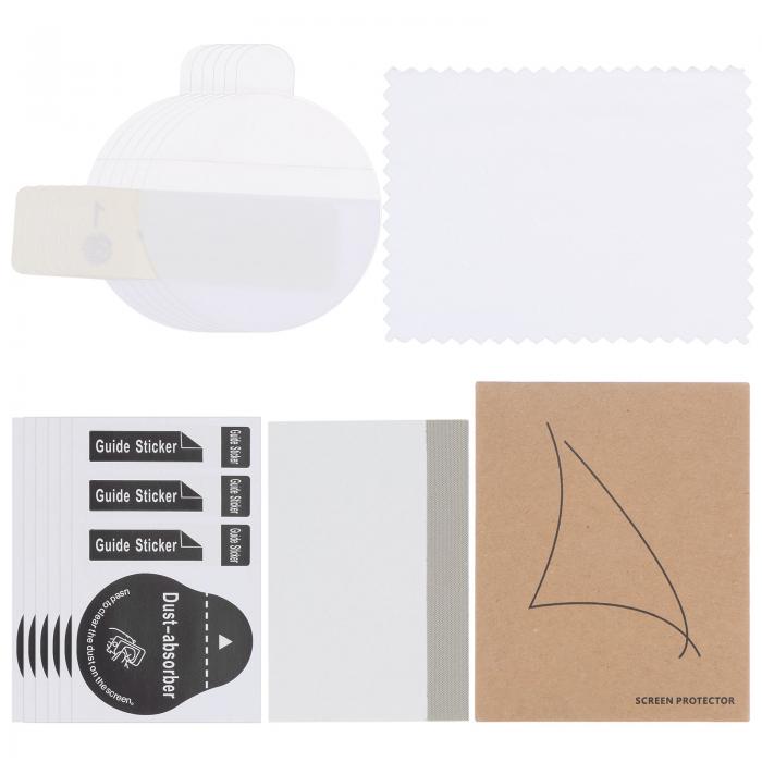 uxcell 6枚のウォッチガラス画面保護フィルム27mm HD高精細アンチスクラッチ防水超薄型TPUユニバーサルスマートウォッチ画面保護フィルムクロスステッカースクレイピングカード付き