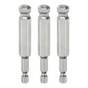 uxcell 3個ボールエンド六角スクリュードライバービットセット10mm(H10)サイズ1/4"六角シャンク75mm(3")長磁気ボールヘッドビットS2鋼メトリックスクリュードライバービット