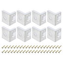 uxcell 8個 90度プラスチックコーナーブレース 43x50x33 mm 棚直角 キャビネット食器棚用ネジ付き グレー