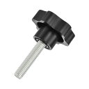 uxcell スターノブ1個 M10x45mmプラスチック六角形クランプハンドルスクリューノブ 機械傘ベース交換用手締めスタースクリューノブ