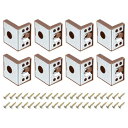 uxcell 8個 90度プラスチックコーナーブレース 43x50x33 mm 棚直角ブ ラケット キャビネット食器棚用ネジ付き レッド茶色