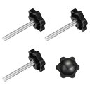 uxcell クランプ スクリュー ノブ 4個 M6 x 45mm 六角形 スター ノブ プラスチック グリッ プ 手締め スクリュー ハンドル 傘ベース 機械...