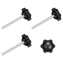 uxcell クランプ スクリュー ノブ 4個 M4 x 45mm 六角形 スター ノブ プラスチック グリッ プ 手締め スクリュー ハンドル 傘ベース 機械...