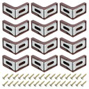 uxcell 24 個 90 度プラスチックコーナーブレース 28x17.5x28mm 棚直角ブ ラケット ネジ付き キャビネット 食器棚用 レッド茶色