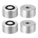 uxcell M8スレッド 25mm直径 12mm厚 円形アルミニウムディスク4個セット ガラステーブルトップ用アルミニウムサークルディスクアダプター アンチス...