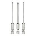 uxcell 3個セットのボールエンド六角スクリュードライバービット2mm(H2.0)サイズ1/4