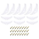 uxcell 40 PCS 90度プラスチック三角形ブ ラケット 家具キャビネット用ネジ付きコーナーサポートブレース 透明