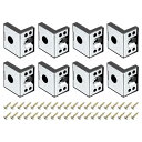uxcell 8個 90度プラスチックコーナーブレース 43x50x33 mm 棚直角ブ ラケット ネジ付き キャビネット 食器棚用 黒