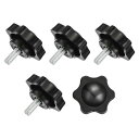 uxcell スターノブ5個 M6x14mmプラスチック六角形クランプハンドルスクリューノブ 機械傘ベース交換用手締めスタースクリューノブ