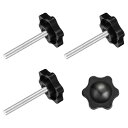 uxcell クランプ スクリュー ノブ 4個 M5 x 40mm 六角形 スター ノブ プラスチック グリッ プ 手締め スクリュー ハンドル 傘ベース 機械...