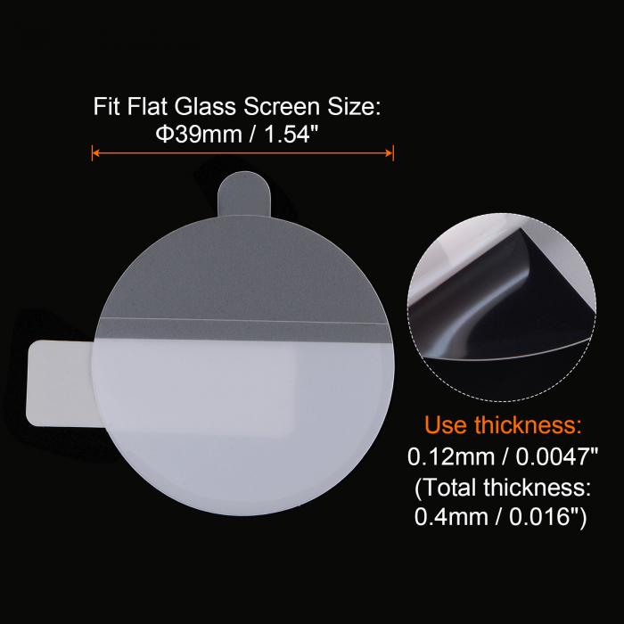 uxcell 2枚のウォッチガラス画面保護フィルム39mm HD高精細アンチスクラッチ防水超薄型TPUユニバーサルスマートウォッチ画面保護フィルムクロスステッカースクレイピングカード付き
