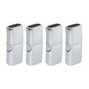 uxcell 4個 8mmx4mm フラットレザー留め具 - 宝石ブレスレット留め具フラットクロージャーエンドキャップ 宝石ブレスレットクラフト作り用品DIY, シルバー