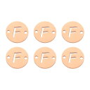 uxcell ステンレススチールレターリンク装飾6個 アルファベットペンダントコネクタ DIYイヤリングブレスレットネックレス宝石ギフト作成用 ローズ金色レター...