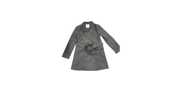 Allegra K トレンチコート ピーコート アウター ダブルブレスト ベルト付き ポケット レディース ダークグレー XL