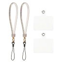 uxcell 2個 ユニバーサルフォンストラップ 取り外し可能なリストストラップ グリッター付きフォンパッチ ラグジュアリーストリングブリングフォンストラップ DIY イヤホン キーチェーン コインパース ウォレット ホワイト