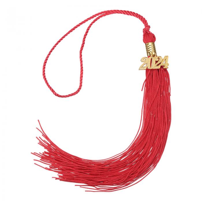 uxcell 2024年卒業タッセル 2024年金色装飾付き卒業帽タッセル DIY用 卒業式パーティー式典記念品 卒業帽デコレーション 赤